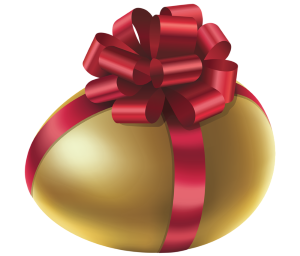 a gold wrapped easter egg